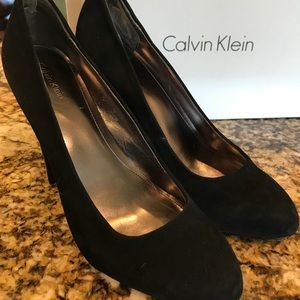 Black Suede Calvin Klein Pump